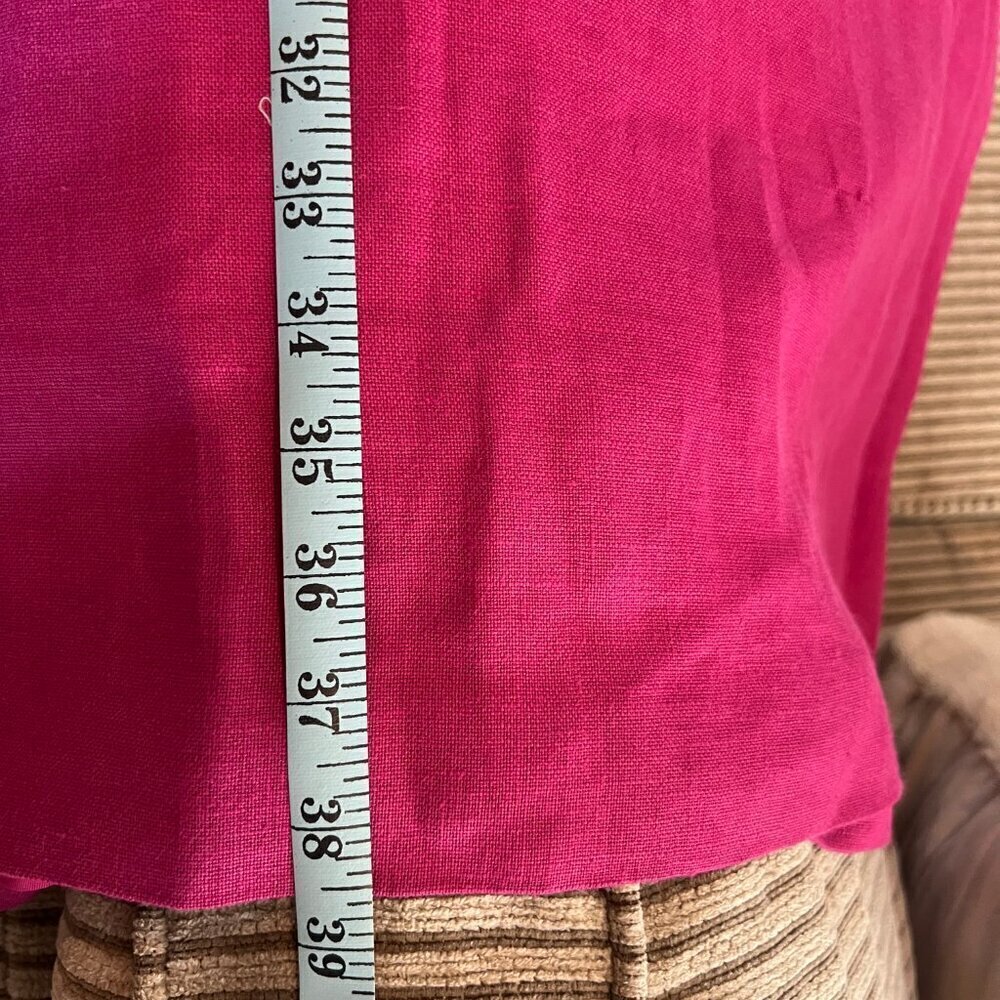 Women's Oberon Fuchsia Linen Classy midi length Dress, Size 12 - Picture 11 of 11